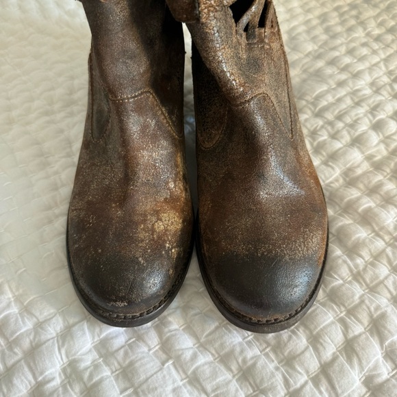 Diba True Distressed Leather Ankle Boots Size 7.5 - Picture 2 of 7